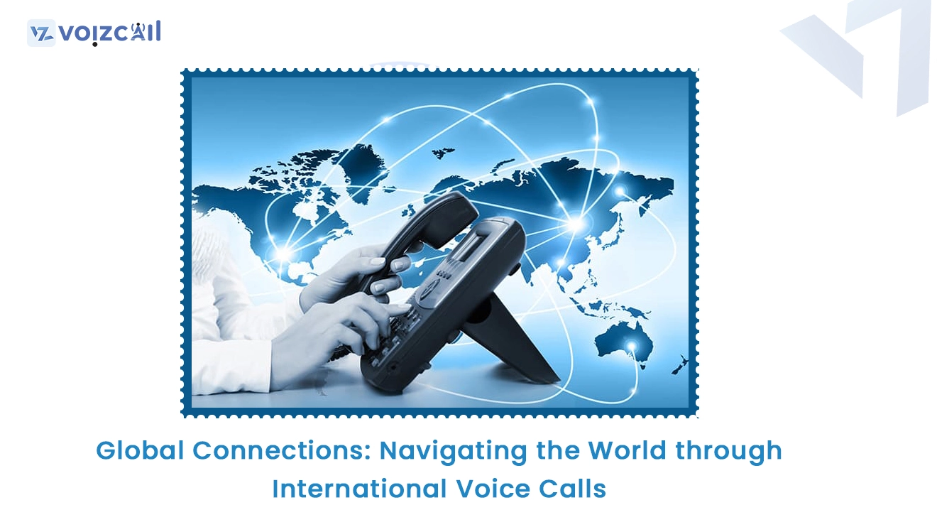 Global connections illustrated by a globe and international voice call icons