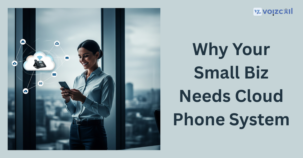 Small business owner using a cloud phone system on a laptop