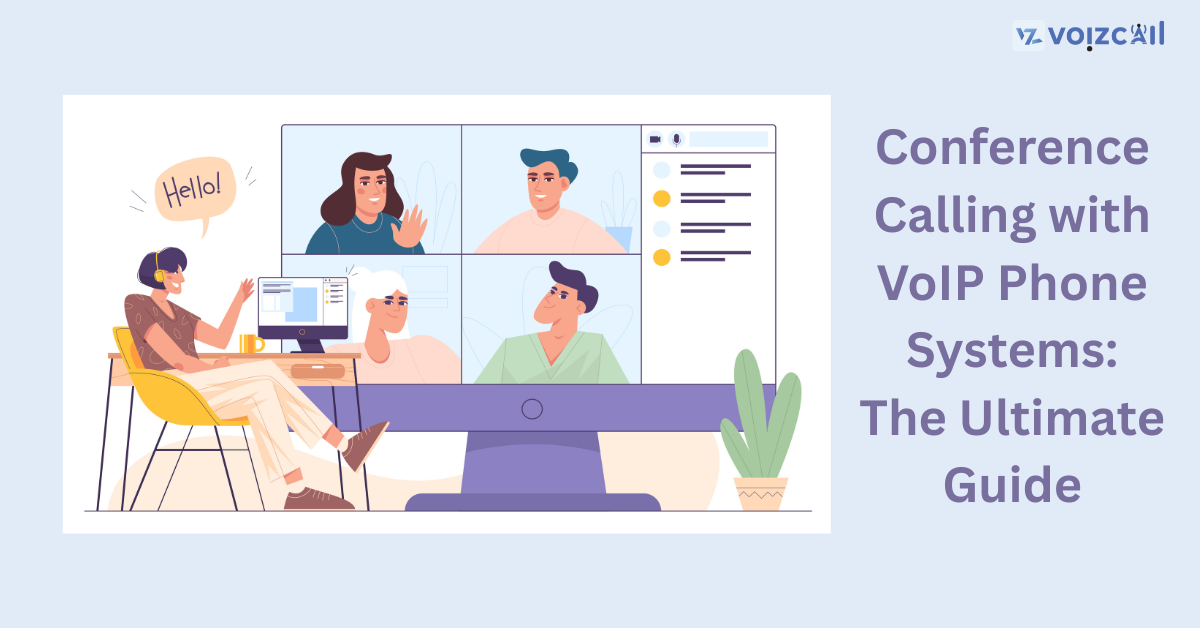 Business professionals in virtual meeting via VoIP platform