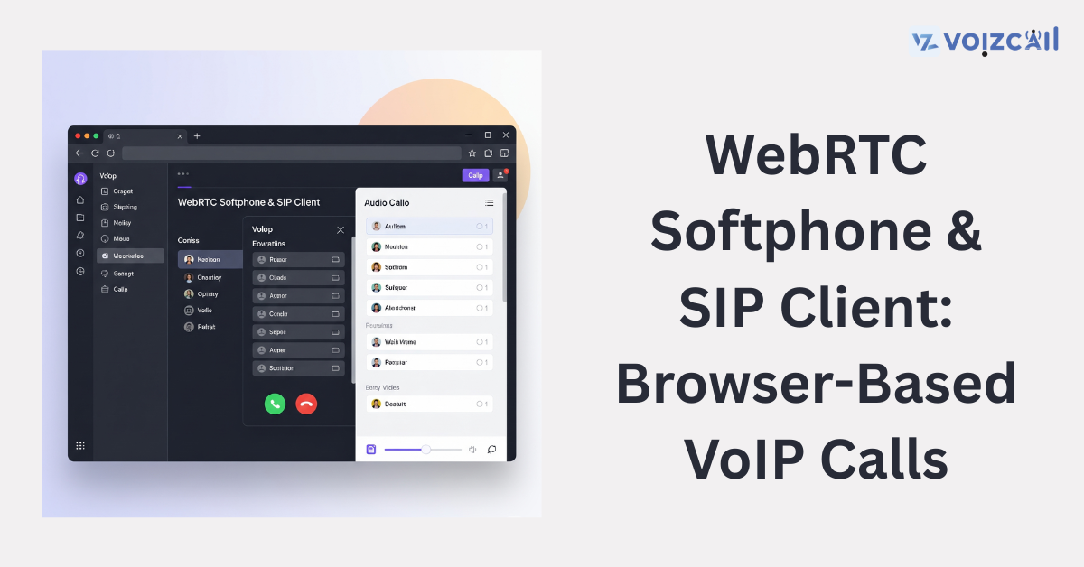 User making a VoIP call through a browser-based softphone