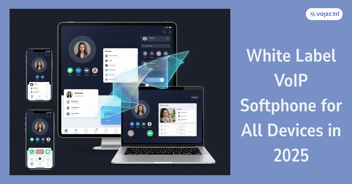 White label VoIP softphone interface on multiple devices
